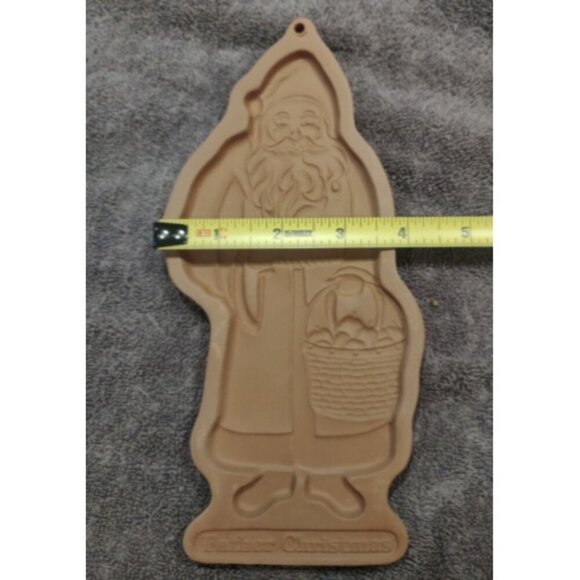 Longaberger Pottery Cookie Mold 1990 Father Christmas St Nick - Picture 5 of 5